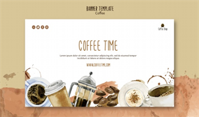 手绘咖啡馆宣传广告素材